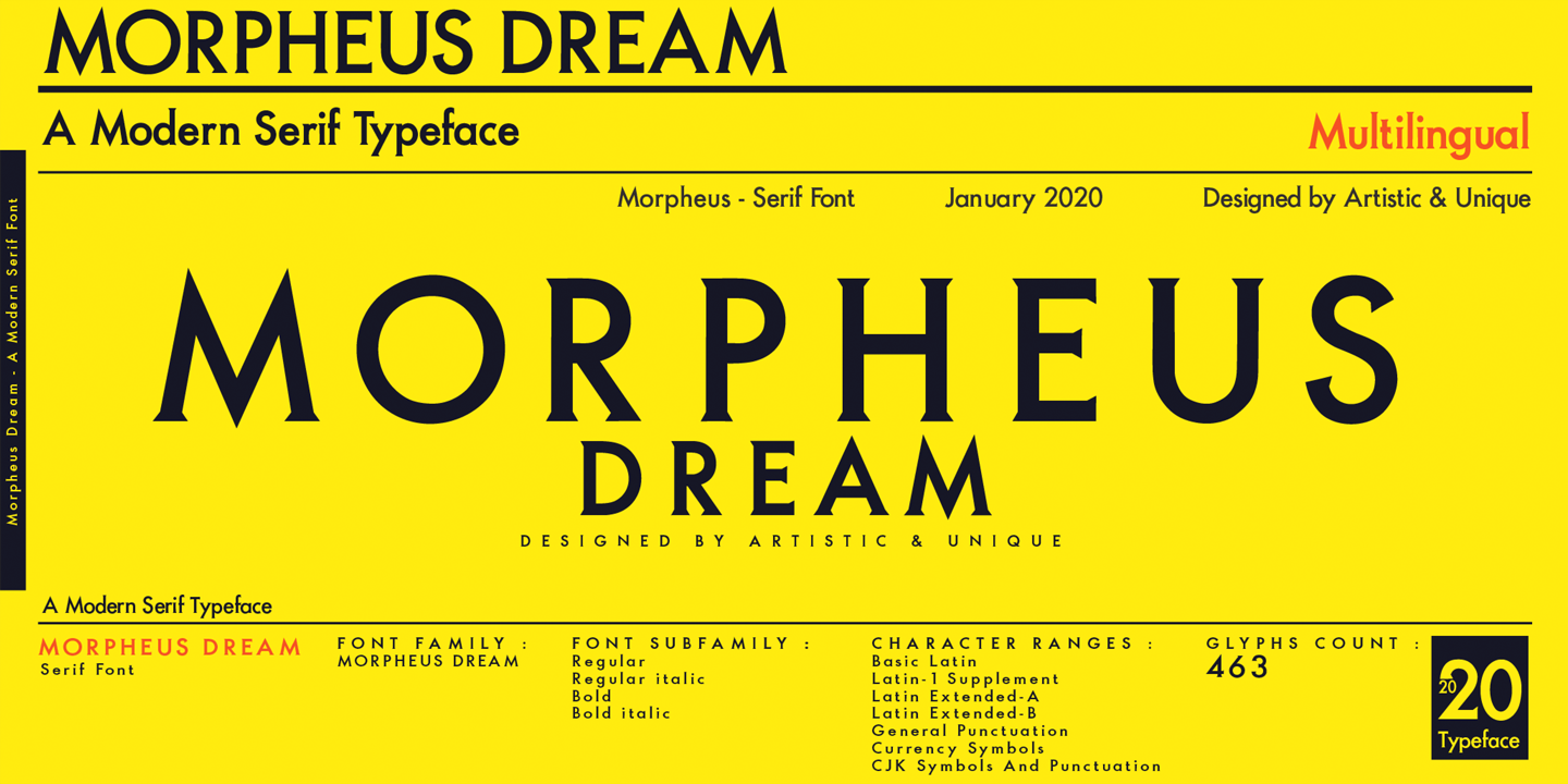 Beispiel einer Morpheus Dream Medium Italic-Schriftart